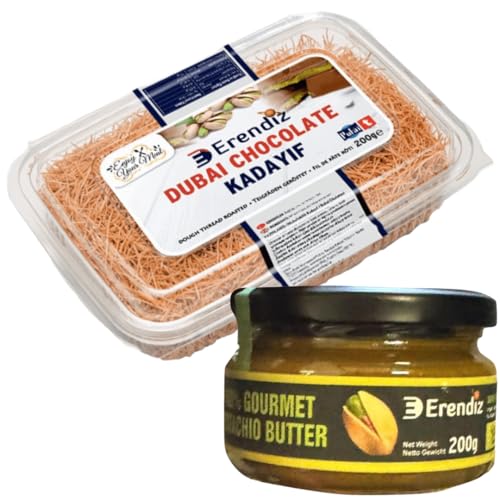 Pufai Erendiz 100% Pistazienpaste 200 Gramm, Geröstet Kadaifi, Teigstrang, spezielles für Dubai-Schokolade Kadayıf, Engelshaar 200 Gramm von Pufai