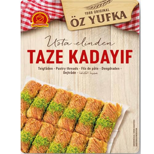 Pufai Grocery SUNTAT Gebäckfäden, frisch, Kadayif, türkischer Stil, Dessert, 400 g von Pufai