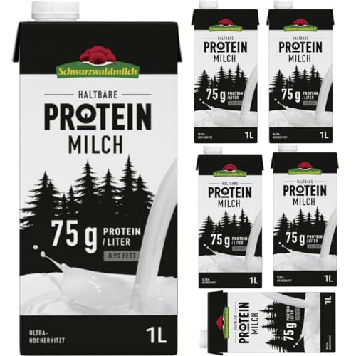 Schwarzwaldmilch Protein Milch 0,9% Fett Milch 1000 mililiter x 6 Stück + pufai von Pufai