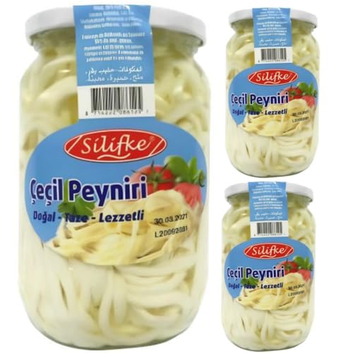 Silifke Cheçil Käse natürlicher frischer Chechil-Käse 200 Gramm x 3 Stücke mit Pufai Lebensmittelgeschäft von Pufai