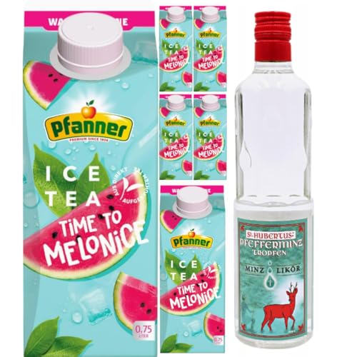 St. Hubertus Likör Geschenk (500 ml), Pfanner Ice Tea Wassermelone Eistee & Teemischgetränke 750 Mililiter x 6 STÜCK von Pufai