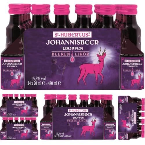 St. Hubertus Tropfen Johannisbeer Likör Beeren Likör 120 Flasche x 20 Milliliter + Pufai von Pufai