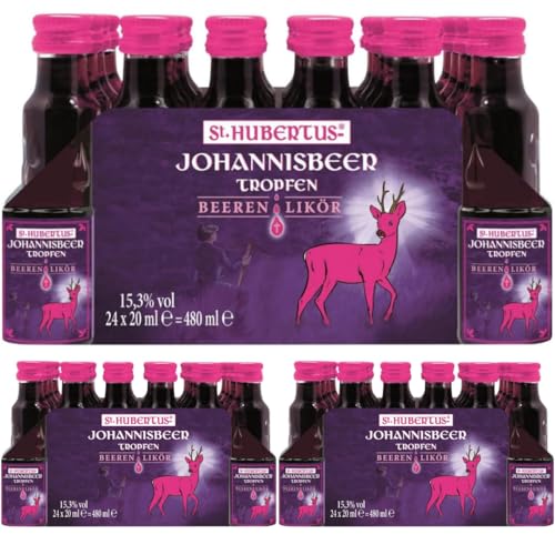 St. Hubertus Tropfen Johannisbeer Likör Beeren Likör 72 Flasche x 20 Milliliter + Pufai von Pufai