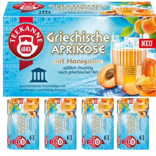 Teekanne Griechische Aprikose Tee 20 x 2 gramm x 5 er Pack von Pufai