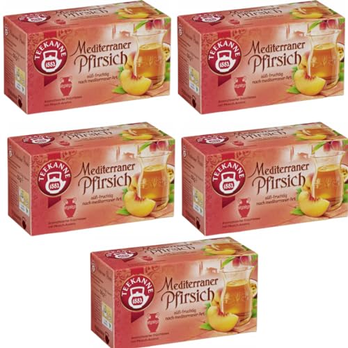 Teekanne Mediterraner Pfirsich Tee 20 x 2,50 gramm x 5 er Pack von Pufai