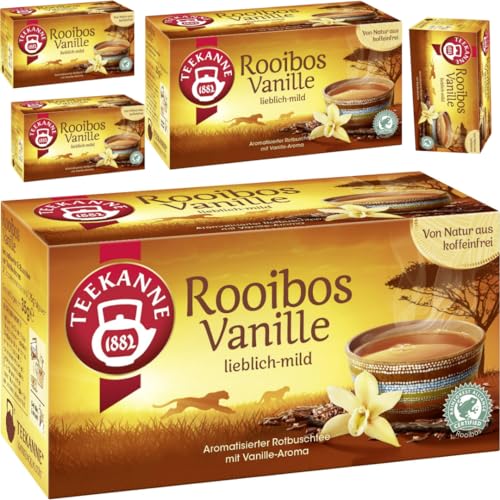 Teekanne Rooibos Vanille Tee 20 x 1,75 gramm x 5 er Pack von Pufai