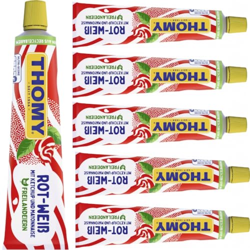 Thomy Rot-Weiß Ketchup & Mayonnaise 200 Mililiter Tube x 6 Stücks von Pufai