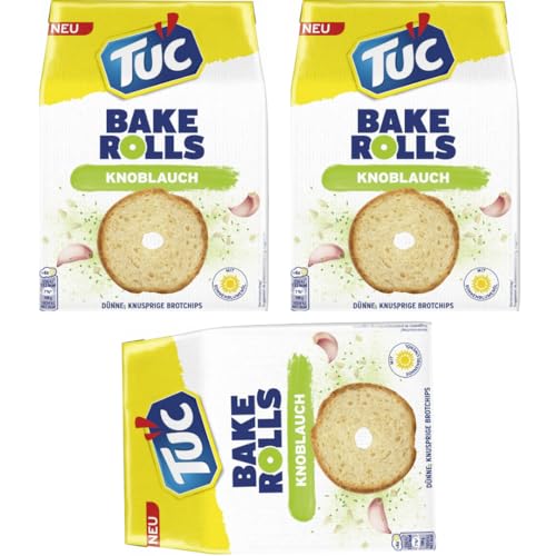 Tuc Bake Rolls Knoblauch Cracker Keks 150 gramm x 3 STÜCK von Pufai