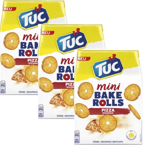 Tuc Bake Rolls Mini Pizza Cracker Keks 150 gramm x 3 STÜCK von Pufai