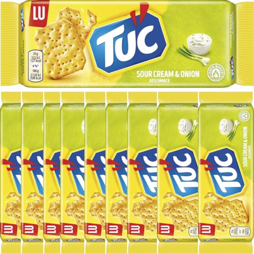 Tuc Cracker Sour Cream & Onion Cracker Keks 100 gramm x 10 STÜCK von Pufai