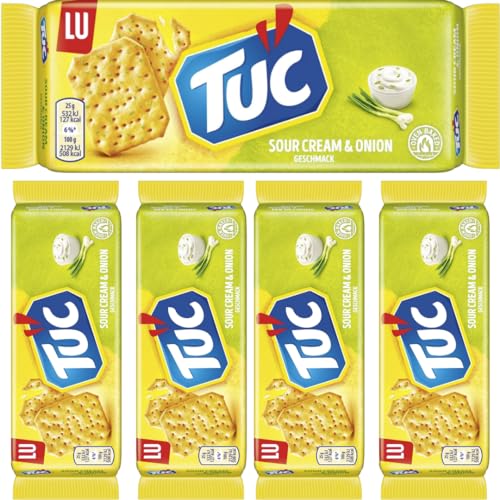 Tuc Cracker Sour Cream & Onion Cracker Keks 100 gramm x 5 STÜCK von Pufai