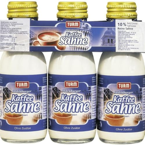 Turn Oldenburger Kaffeesahne 10% wärmebehandelt für Tee und Kaffee 100 Gramm x 3 STÜCK von Pufai