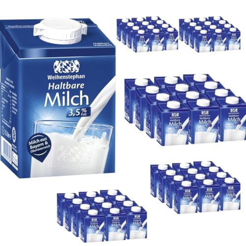 Weihenstephan Milch fettarme H-Milch 3,5% Fett, je 0,5 Liter, 60 Stück + Pufai von Pufai
