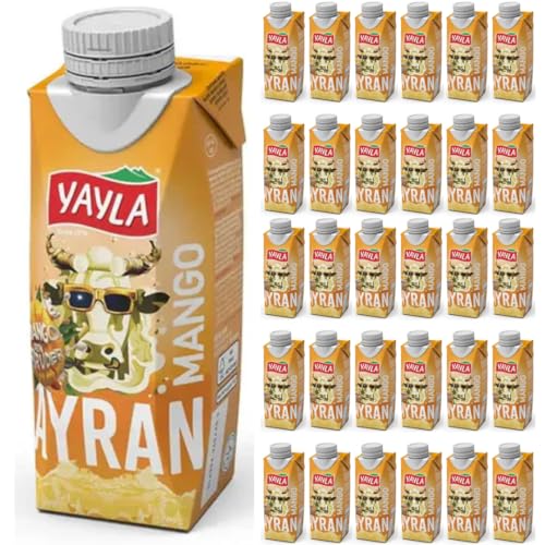 Yayla, Joghurtgetränk Ayran mit Mango anatolischer Joghurt-Drink Nach Anatolischer Art, Sonderproduktionsgetränk 250 mililiter x 30 STÜCK von Pufai