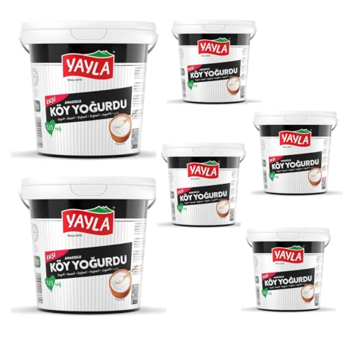 Yayla säuerlicher Anatolischer Dorfjoghurt Joghurt saurer Joghurt (3,5% Fett) – 1000 gramm X 6 STÜCK von Pufai