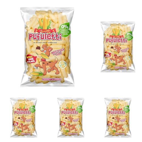 Pufuletti Maissnack mit Salz, 85 g (Packung mit 5) von Pufuletti