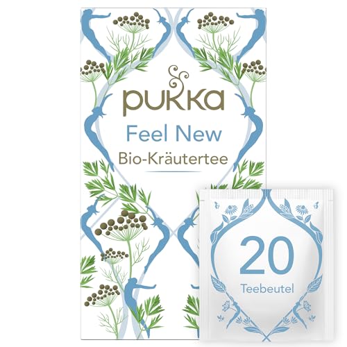 Pukka Tee, Bio-Kräutertee "Feel New“, Anissamen, Fenchel, Kardamom und Kurkuma, Für dein inneres Strahlen, 1er Pack, 20 Teebeutel von Pukka