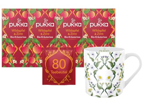 Pukka - Bio-Früchtetee "Wildapfel & Zimt" - 4 x 20 Teebeutel (Wildapfel, Orangenschale & Zimt) inkl. Pukka Tasse von Pukka