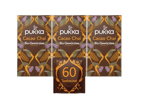 Pukka - Bio-Gewürztee "Cacao Chai" - 3 x 20 Teebeutel (Kakao, Zimt, Kardamom, Zichorienwurzel) von Pukka