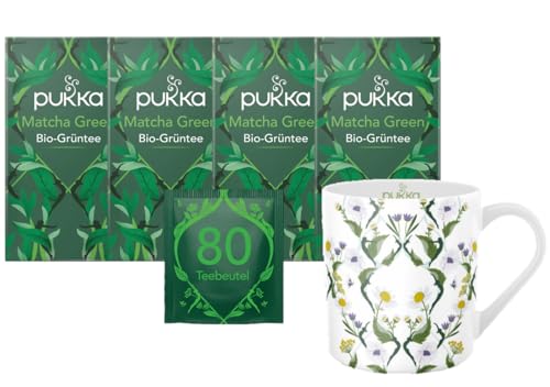 Pukka - Bio-Grüntee "Matcha Green" - 4 x 20 Teebeutel (Grüner Tee, Matcha) inkl. Pukka Tasse von Pukka