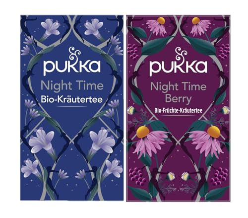 Pukka - Bio-Kräutertee "Abendruhe" - Tee Mix - 40 Teebeutel (20 x Night Time, 20 x Night Time Berry) von Pukka