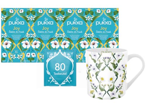 Pukka - Bio-Kräutertee "Joy" - 4 x 20 Teebeutel (Zitronenmelisse, Zitronenverbene und spritzige Orangennote) inkl. Pukka Tasse von Pukka