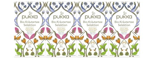 Pukka | Bio-Kräutertee Selektion | „Zitrone, Ingwer & Manuka-Honig“ | „Kurkuma Aktiv“ | „Drei Minze“ | „Night Time“ | „Feel New“ | 4er Pack | 80 Teebeutel von Pukka