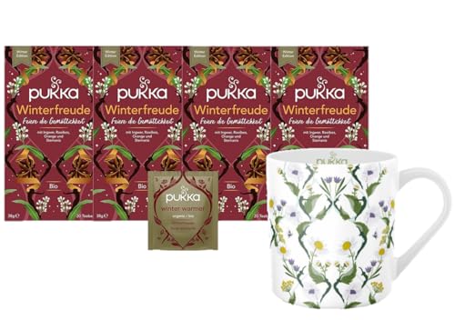 Pukka - Bio-Kräutertee "Winterfreude" - 4 x 20 Teebeutel (Ingwer, Zimt, Nelken, Orange) inkl. Pukka Tasse von Pukka