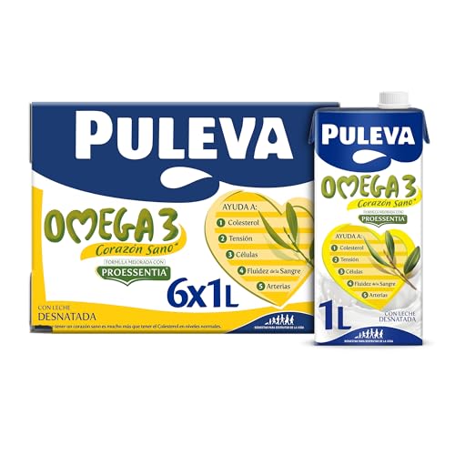 Puleva Pack 6-tlg. Omega-3-entrahmte Milch mit Ölsäure - 1L. von Puleva