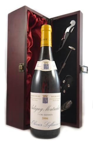 Puligny Montrachet 1er Cru Les Referts 2006 Oliver Leflaive (White wine) in einer mit Seide ausgestatetten Geschenkbox, da zu 4 Weinaccessoires, 1 x 750ml von Puligny Montrachet Les