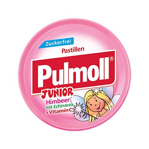 Pulmoll Junior Halsfee Himbeere zuckerfrei, 10er Pack (10 x 50 g) von Pulmoll