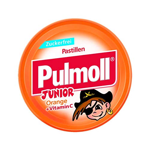 Pulmoll Junior Hustenpirat Orange zuckerfrei, 10er Pack (10 x 50 g) von Pulmoll