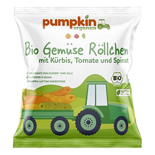 Pumpkin Organics Gemüse Röllchen - mit Kürbis, Tomate, Spinat, 20g von Pumpkin Organics