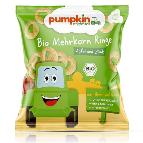 Pumpkin Organics Mehrkorn Ringe - mit Apfel & Zimt, 20g (12er Pack) von Pumpkin Organics