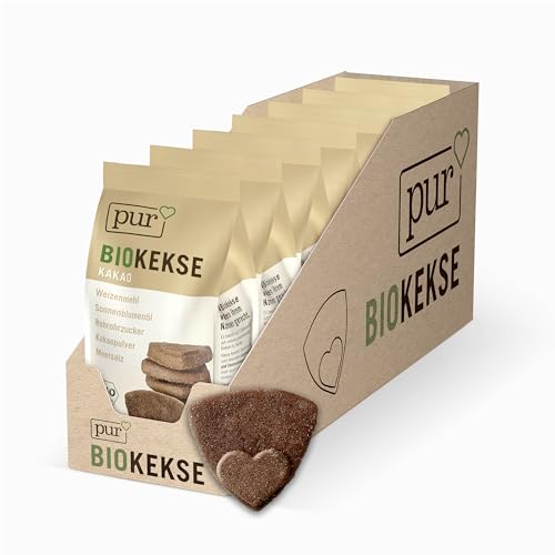 Pur Bio Schokokekse mit Kakao, 7 x 125g Beutel, Kekse Großpackung, leckerer veganer Snack als Knabberartikel, Keksgebäck mit nur 5 natürlichen Zutaten, bio, vegan von Pur