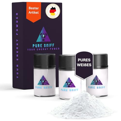 Pure Sniff White 3er Pack – der Deutsche Energy Sniff – die effektive Alternative zum Energy Drink – Energy Schnupfpulver – schneller fokussiert & wach – Über 120 Sniffs von Pure Sniff