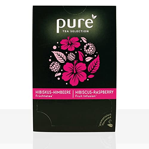 Pure Tea Selection Hibiskus Himbeere | Früchtetee | 25 Teebeutel aus Maisstärke gewebt und industriell kompostierbar | 25 x 3g von Pure Tea