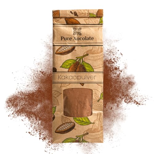 Pure Xocolate Premium Bio Kakaopulver – Feinster alkalisierter Kakao aus edel Bohnen | Zuckerfrei, Vegan & Glutenfrei| Perfekt für Getränke & Backwaren (100g) von Pure Xocolate