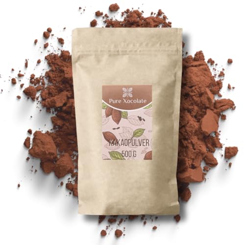 Pure Xocolate Premium Bio Kakaopulver – Feinster alkalisierter Kakao aus edel Bohnen | Zuckerfrei, Vegan & Glutenfrei| Perfekt für Getränke & Backwaren (500 g) von Pure Xocolate