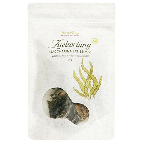 PureRaw Zuckertang 25g Kombu Kelp (bio, roh, vegan) Braunalge Saccharina Latissima von PureRaw