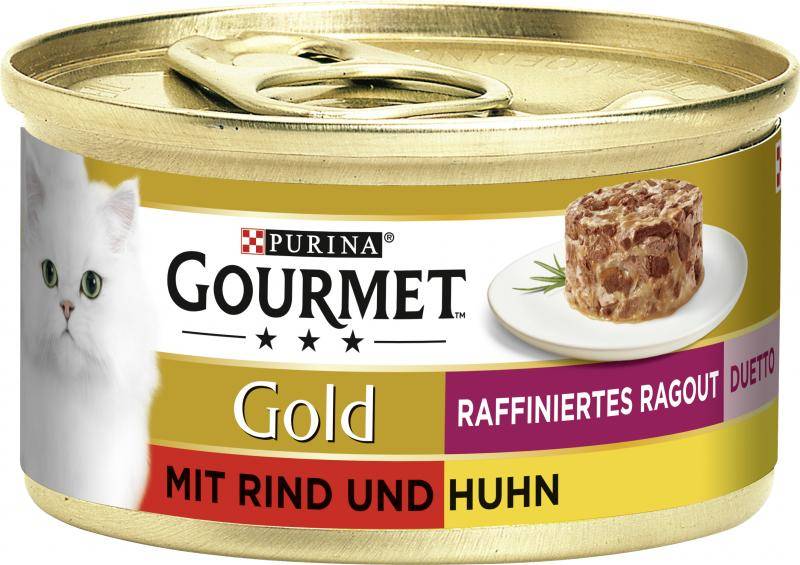 Purina Gourmet Gold raffiniertes Ragout Duett mit Rind und Huhn von Purina