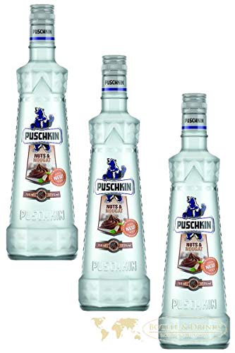 3 Flaschen Puschkin Nuts Nougat 17,5% Vol. a 700ml Orginal von Puschkin Nuts & Nougat