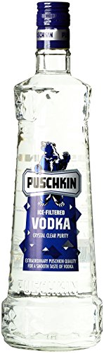 Puschkin | Vodka Original | Kristallklar und mild mit reinem Geschmack | Perfekt pur, auf Eis oder als Basis für Cocktails und Longdrinks | 1L | 37,5% Vol. von Puschkin