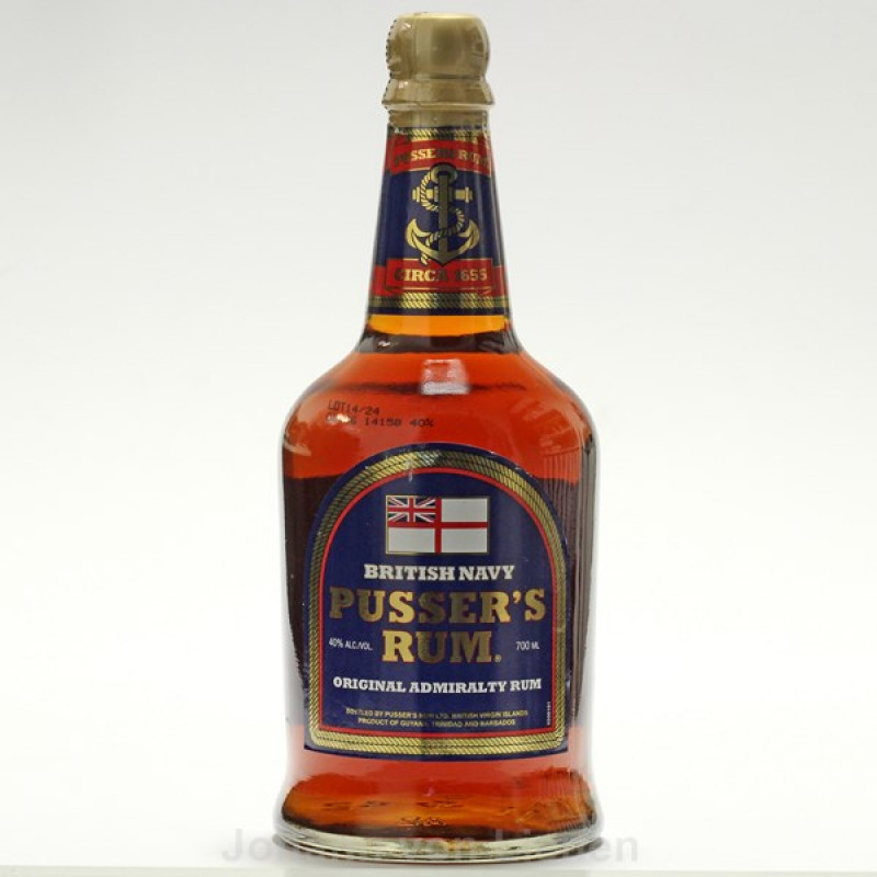 Pussers British Navy Rum Original Admiralty Blue Label 0,7 L 40 % vol von Pussers
