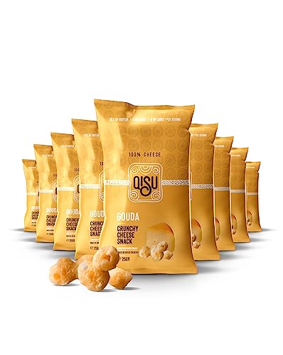 QISU | GOUDA | Knuspriger Käse-Snack aus 100% Käse - Glutenfrei - Proteinreich (25 GR x 12) von QISU