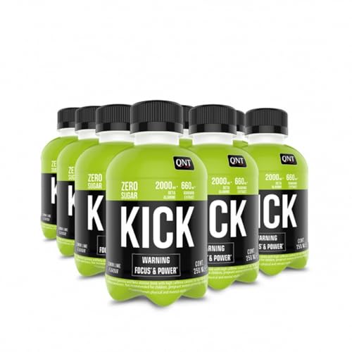 QNT - Kickdrink-pack (12x250ml) - Energiegetränke - Guarana und Beta-Alanin - Limette von QNT