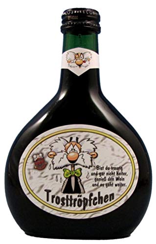 QUATSCHmanufaktur Bocksbeutel "Trosttröpfchen" Rotwein 0,25 l von QUATSCHmanufaktur