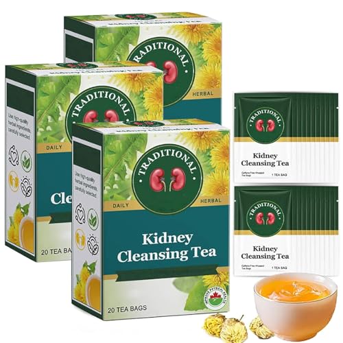 Traditional Healthy Organic Kidney Cleansing Tea, Chinese Kidney Cleanse Tea for Men, 20 Bags/Box (3 Box) von Qoobom