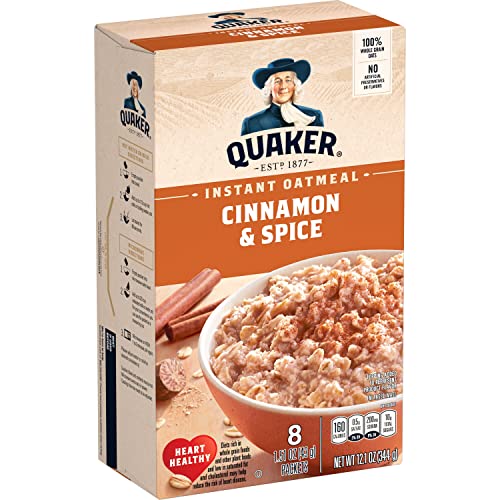 Instant Oatmeal, Cinnamon & Spice, 1.51oz Packets (8 Pack) von Quaker