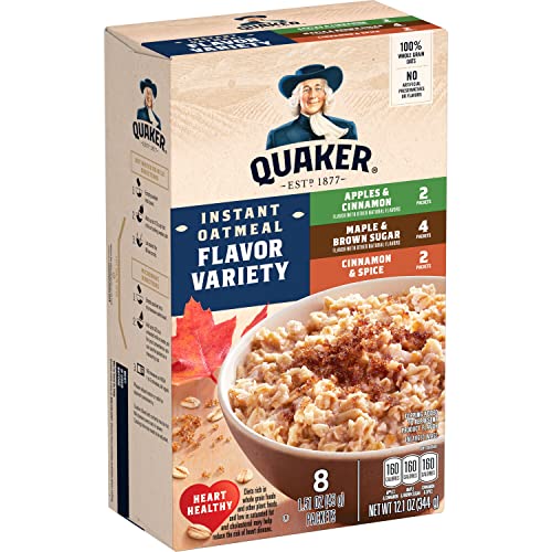 Quaker Instant Haferflocken, 4 Geschmacksrichtungen, 43 ml Packungen (8 Stück) von Quaker